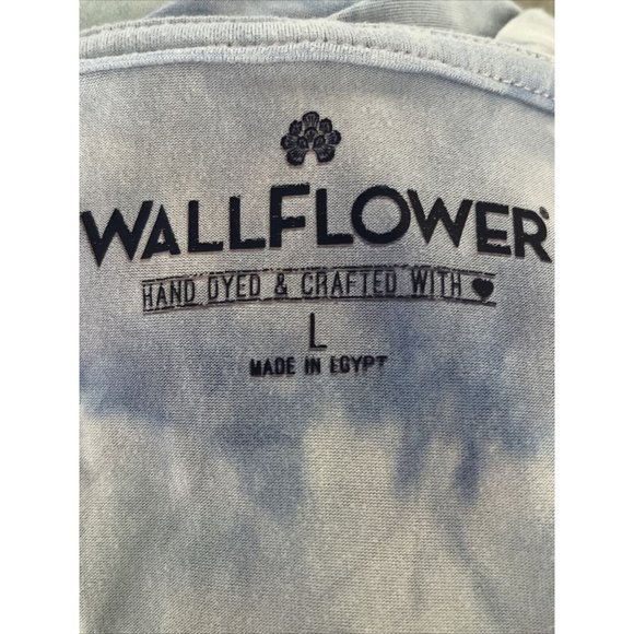 WallFlower Hoodie Top tie-dye Large Stretchy Blue Purple Pink Lightweight - Picture 4 of 5